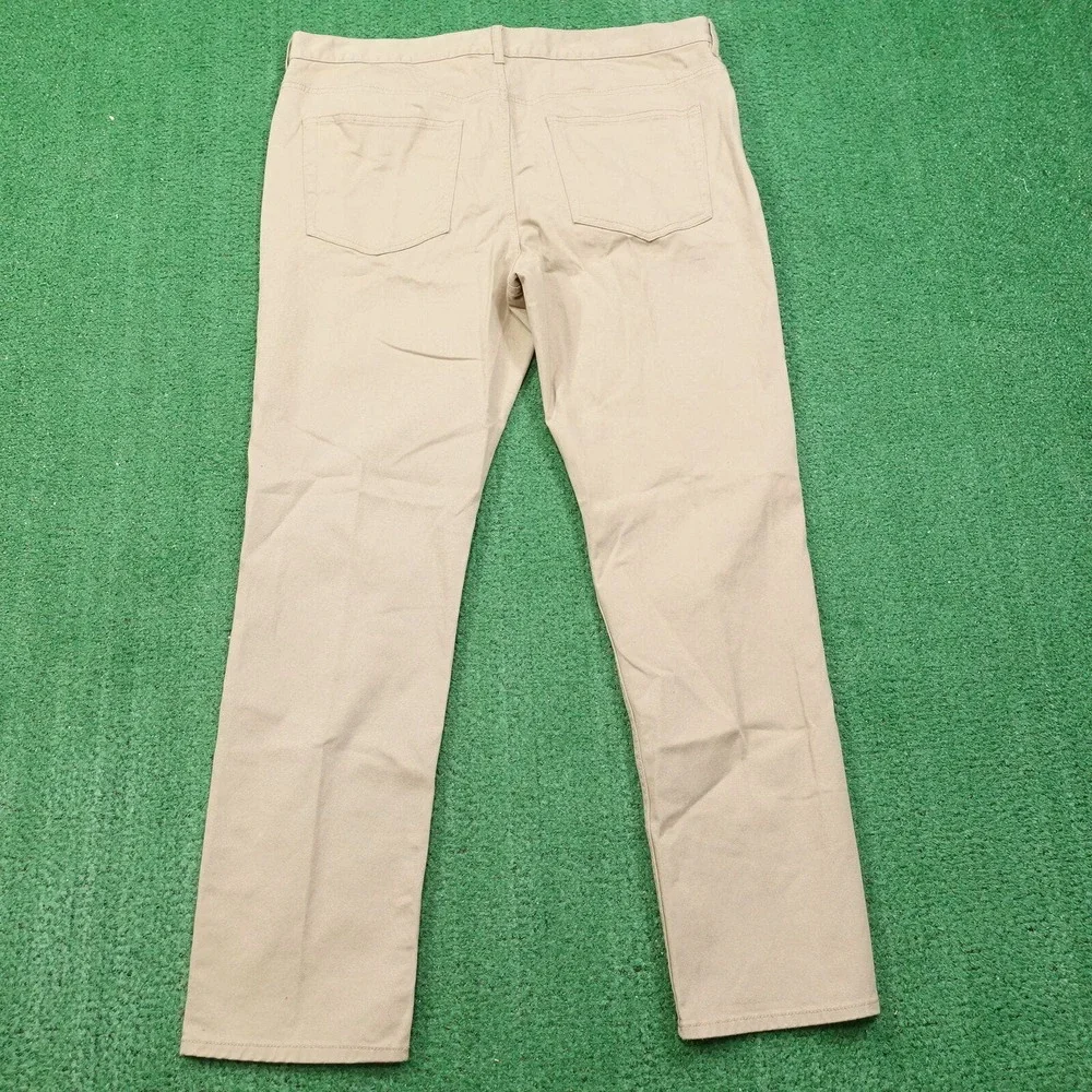 H&M SLIM FIT BEIGE KHAKI COTTON BLEND CHINO PANTS MENS SIZE 38‎ EUC